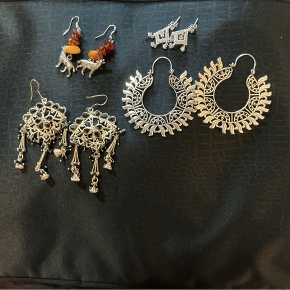 Silver Toned Women's Earring Bundle - Picture 2 of 8